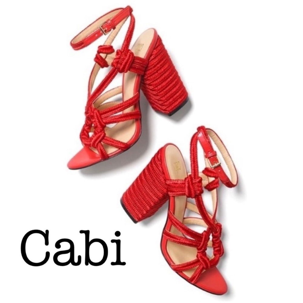 CAbi Red Strappy Heels